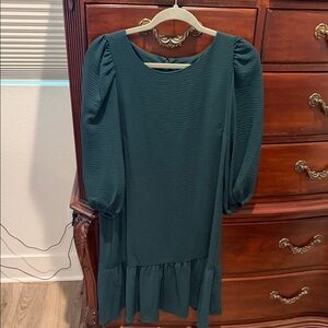 DKNY Forest Green Textured Top